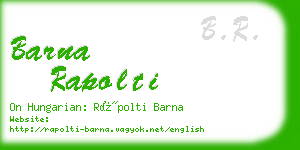 barna rapolti business card